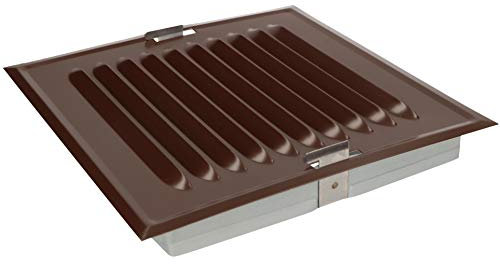 KOTARBAU® Rejilla de ventilación de 14 x 14 cm con mosquitera rejilla de ventilación de metal para chimeneas, ventilación marrón