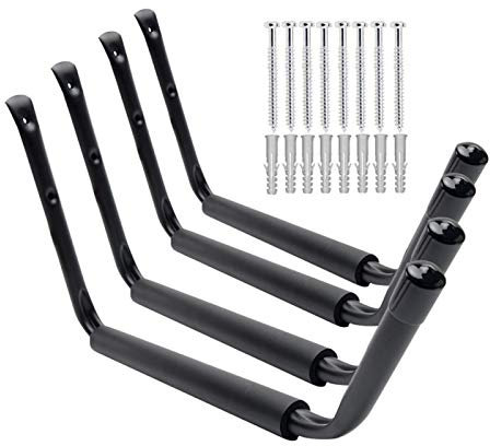 4 robuste Haken zur Wandmontage, Leiter, Garagenwerkzeuge, universell, 18 kg Wandhalterung, U-Regalsystem, 39 x 26 cm