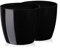 Tymar Pot de Fleurs, Pot de Plantes en Plastique, Lot de 2, Forme Ronde, Cache-Pot (Noir, ø 23 cm)