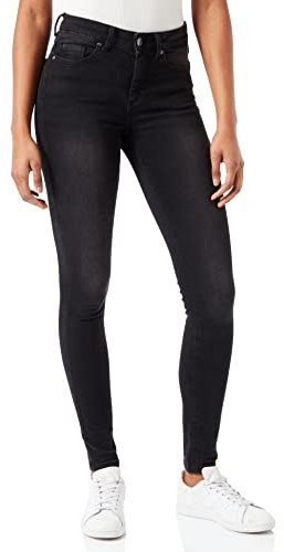 Damen ONLY Skinny Fit Jeans | Mid Waist Stretch Denim Hose | ONLBLUSH Life Röhrenjeans, Farben:Schwarz, Größe:L / 30L