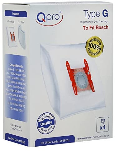 Qpro Vacuum Cleaner Microfibre Cloth Dust Bags & Filters Compatible With Bosch Vacuums BSG7 VSZ6 VSO7G BSGL5 BGL45 VSZ5 VSM5 VSQ