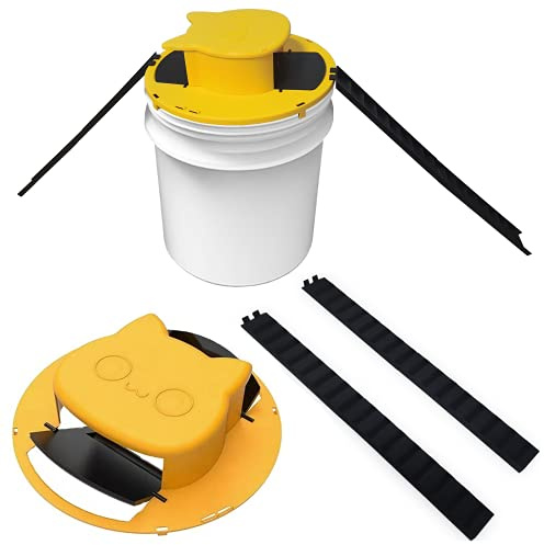 Flip Slide Bucket Lid Mouse Traps - Humane Rat Catcher - Auto-Reset Trap Door Style - Multi-Catch Bucket Trap for Indoor and Outdoor - Rat Traps 5 Gallon Bucket Compatible (1 Pack)