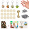 OLRWSLG Holzanhänger zum Bemalen, 100 Stück Runde Holzscheiben Holz Weihnachten Holzanhänger Durchmesser 35 mm DIY Holzscheiben Holzanhänger mit 3 mm Loch Holzscheiben für Malerei DIY Basteln