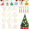 86 Stück Holzanhänger Weihnachten zum bemalen, Holz Anhänger Engel für Christbaumschmuck Holzanhänger Deko, Weihnachtsbaum Anhänger, Christbaumschmuck für Weihnachten Weihnachtsbaum DIY Dekoration