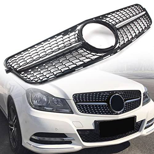 FINMOKAL Parrilla delantera estilo diamante negro para mercedes-benz W204 C200 C300 2007-2014