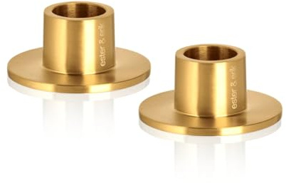 ester & erik - Candleholders small, Gold, Matt, 2 Stück [Set]