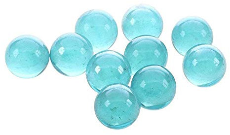 Générique 10 Stück 16 mm schöne Glaskugel transparent Glas Marmor Spielzeug Marmor Spiel hellblau