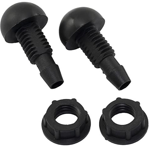 AERZETIX - C64592 - Set di 2 ugelli/spruzzatori universali per tergicristallo - in plastica - colore nero - parabrezza lavacristallo lavato visibilità auto vetri veicolo getto d'acqua