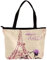 TBOUOBT Damen Tote Umhängetasche, Handtasche mit großer Kapazität,Paris Eiffelturm Purpur Blume