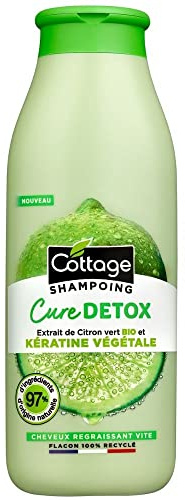 COTTAGE - Cure Detox Shampoo mit pflanzlichem Keratin, schnell nachfettendes Haar, 97% Inhaltsstoffe natürlichen Ursprungs, 100% recycelte Flasche, 250 ml
