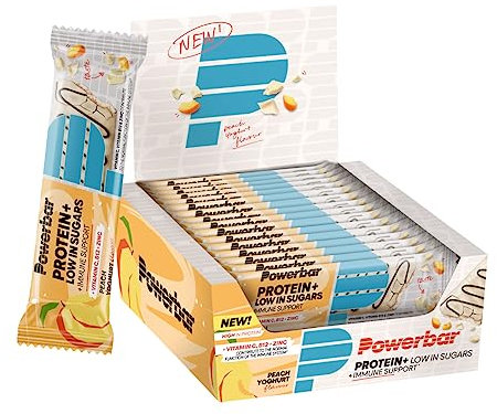 Powerbar - Protein Plus - Low Sugar - Peach Yoghurt - 16x35g - High Protein Low Sugar Immun-Riegel - Immune Support