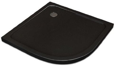 Duschabtrennung 50 mm Viertelkreis 90 x 90 cm (schwarz) - Acryl Duschtasse