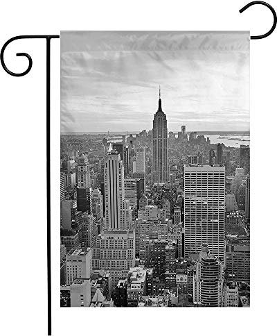 Garten Flagge 30x45cm, New York City Ny Penthouse Roof Nov Seit 19 Jahren Sehenswürdigkeiten Parks Welt Dämmerung Panorama Im Freien Gartenflaggen Lustige Feiertage Fahne