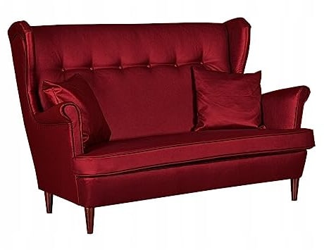 Family Meble Sofa, Modell EkoSkóra, 2-Sitzer, Ledersofa Couch, Zierpolsterung, Freistehendes, Lounge Sofa, Bequem zum Entspannen, Elegantes Design, Für Wohnzimmer, Wartezimmer, Santiago 61