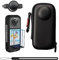 DUEQID Tragetasche für Insta 360 X3,Schutzhülle Silikonhülle Linsenkappe Displayschutzfolie für Insta 360 One X3 Zubehör 6 in 1.
