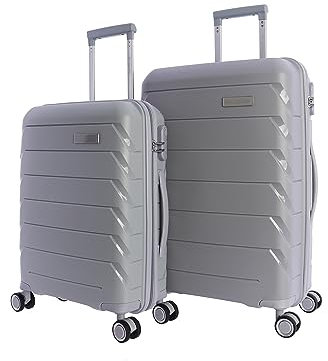 Don Algodon Kofferset - Reisekoffer-Set - Kabinenkoffer - Reisekoffer - Kabinenkoffer 55 x 40 x 20 cm und mittlerer Koffer 4 Räder - Mittelgroßer Reisekoffer - Kabinenkoffer, grau, 64x44x24 cm,