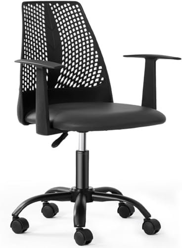 FEZIBO Ergonomische bureaustoel, PP mesh stoel, zwart