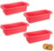 NUWIQ 4 PiezasMoldes para Pan, Moldes de Pan de Silicona, 26 x 13 x 6,5 cm, para Pan y Pasteles, Rojo