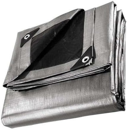 PROUH Copertura in Tela Cerata Polietilene, Telone Resistente all'Acqua Multifunzionale Pieghevole per Mobili da Giardino, Piscina, Auto, Camion, Telo di Protezione Antistrappo (6x12m)