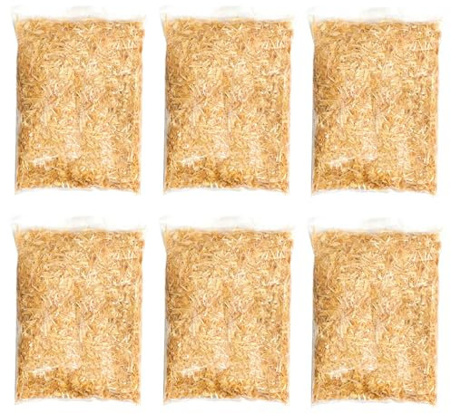 AC - Pack de 6 Bolsas de Paja triturada para belén - Accesorio para decoración en el Nacimiento - Ideal para los últimos Detalles