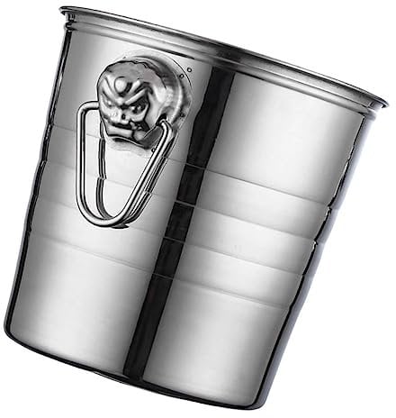 Stainless Steel Ice Bucket Retro Refrigerator Ice Bucket for Insulated Ice Bucket Retro Fridge Ice Cubes Holder Beverage Chiller Outdoor Cooler Portable Bathtub Wine Decanter Juice