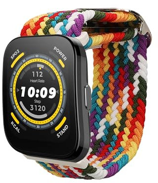 kwmobile Armband kompatibel mit 22mm Amazfit Bip 6 / Bip 5 Unity/Bip 5 / GTS 3 / Balance 2 / Helio Strap - Nylon Fitnesstracker Sportarmband Band in Mehrfarbig - Innenmaße von 14-22 cm