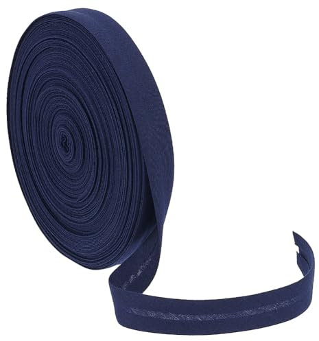 BENECREAT 20 m Einfach Gefaltetes Schrägband Schrägband Saumband, 14 mm Breit Preußischblau Zum Nähen von Kleidungsstücken, Nähen, Rohrleitungen, Quilten