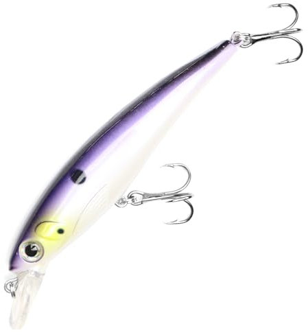 Major Fish Zander Wobbler Hecht Barsch Hardbait Flachläufer 10 cm (Violett Weiss)