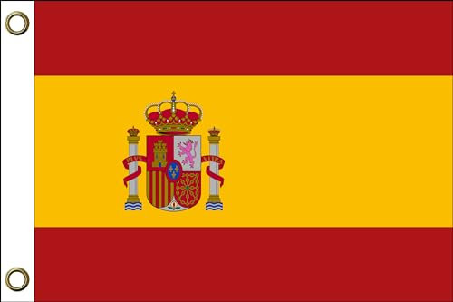 Spanien Flagge Fahne | 150 cm x 90 cm / 90 x 150 cm | Wetterfest & Langlebig | Polyester mit zwei Ösen