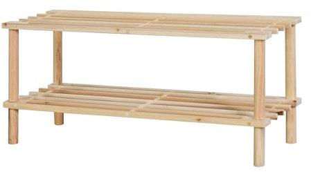 HTI living Schuhregal 2 Ebenen Anea Holz Natur Schuhablage Bambus