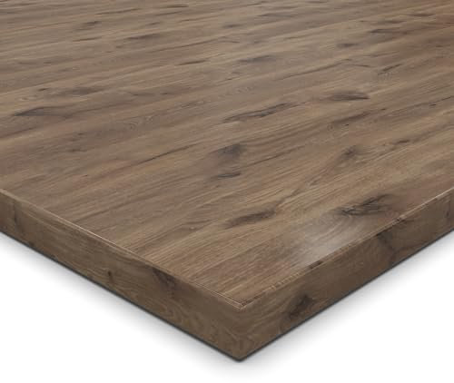 AUPROTEC 19mm Spanplatte Zuschnitt Eiche Castell melaminharzbeschichtet Länge bis 200cm Dekorplatten Zuschnitte mit Umleimer Auswahl: 160 x 70 cm (ABS Kante komplett)