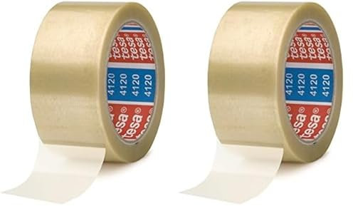 tesa 4120 PVC Packband (66m:38mm) transparent (Packung mit 2)