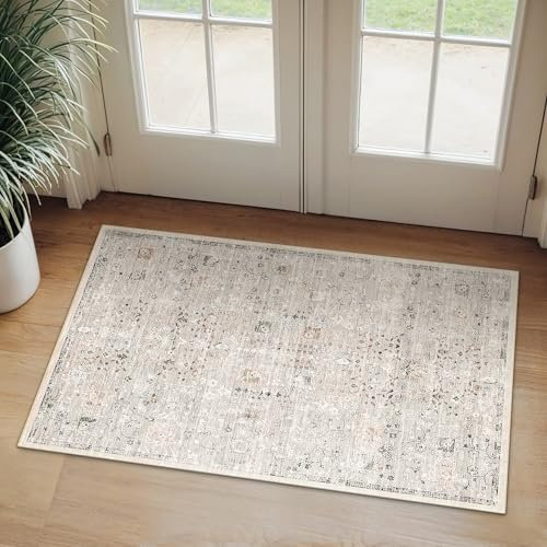 BEIMO Boho Teppich Wohnzimmer Schlafzimmer Vintage Waschbare Teppich Kurzflor rutschfest Teppiche für Küche 60X120CM