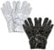 UILYNIU 2 Paar Handschuhe Pailletten für Erwachsene, Popstar Glitzer Handschuhe Kostüm Party Accessoires, Konzerthandschuhe Bühnenhandschuhe für Halloween Mottoparty Karneval (Schwarz, Silber, L)