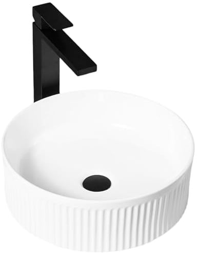 Rea Rundes Keramik-Aufsatzwaschbecken Selina Round White - 36X36X12CM