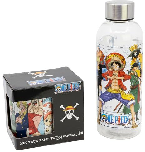 Set de botella Hidro de plático de 850 ml y taza de cerámica de 325 ml de One Piece