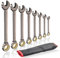 Llaves Fijas con Carraca de 8 Piezas, Juego de Llaves de Carraca Métricas 6-19mm, Llave de Carraca de 72 Dientes, Llave combinada de trinquete Llave fija Construidas en Cr-V, Superficie Cromo Pulido