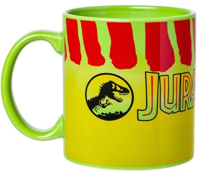 Silver Buffalo Jurassic Park 20oz SUV Green Ceramic Mug | Iconic park vehicle design, generous capacity, comfortable handle, everyday drinkware