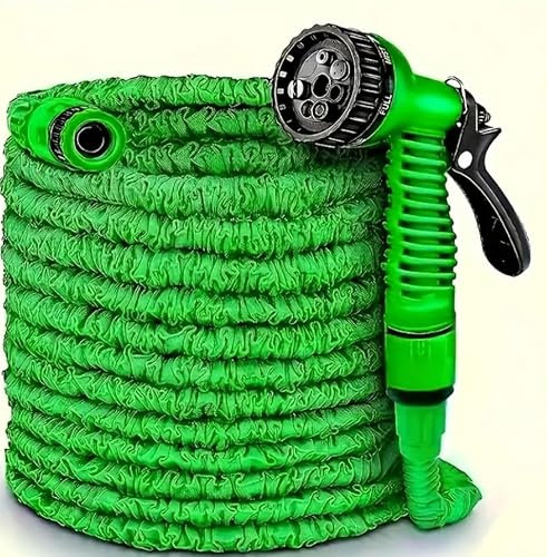 Tubo da Giardino Estensibile 15m e 30 m 50FT Canna Acqua Giardino con 7 Funzioni con Pistola Acqua Giardino & Adattatore Universale per Giardino, Prato, campagna, mare (30 metri)