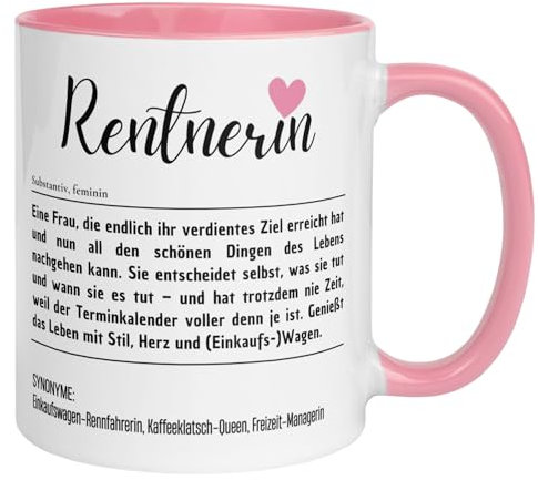 Rentnerin Tasse | Definition mit Herz & Humor | Rente Geschenk Frauen Renteneintritt | Geschenkidee Abschied Rente Pension Ruhestand Vorruhestand Pensionärin Ruheständlerin