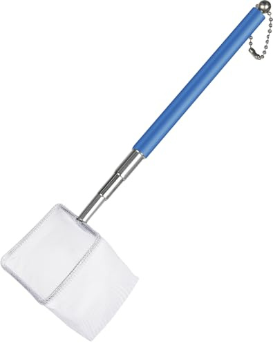 Pawfly Aquarium Garnelennetz 5-10 cm Winziges Fischernetz mit ausziehbarem Edelstahlgriff Weiche runde/quadratische Maschen für Aquarien & kleine Teiche