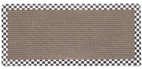 DIYEAH Katzenkratzbrett aus Karton 43x20x2cm Weiß Verschleißfestes Kratzpad Interaktives Katzenspielzeug für Wohnungskatzen Bodenkratzschutz Krallenpflege