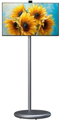 TV Tableta giratoria de 27 TV portátil con Ruedas Pantalla táctil 1080P Android 15 6 GB + 128 GB(Gray)