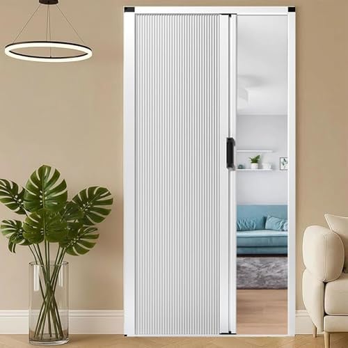 yurstcggh Porta a fisarmonica Porta a soffietto for interni,Disegno A Nido D'ape,per Armadi/Corridoi/Camere da Letto/Balconi/Cucine/Bagni Bianco 70×210cm
