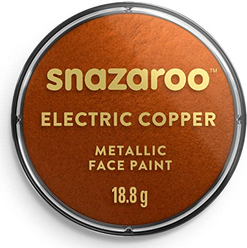 Snazaroo 1118755 Schminkfarbe - Metallik Kupfer, 18ml Topf - hautfreundliche Gesichtschminke auf Wasserbasis, wasservermalbar, parabenfrei, Face & Bodypaint Farbe für Kinder & Erwachsene