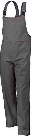 Qualitex Schweißerschutzhose Arbeits-Latzhose 370 EN470-1/531 flammhemmend - grau - Größe: 46