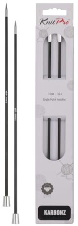 Jackenstricknadeln KARBONZ 3,50 mm 25 cm 1 Paar, Schwarz