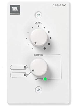 JBL Professional CSR-2SV-WHT Wandregler mit 2-Positionen-Quellenwahl und Lautstärkeregler für CSM-21, CSM-32, weiß