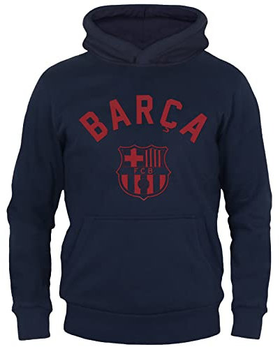 FC Barcelona Official Football Gift Boys Graphic Fleece Hoody 8-9 Yrs MB Navy Blue
