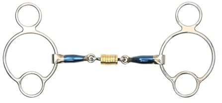 Gebiss aus Edelstahl mit Rollverbindung, blaue Legierung, blaues Sweet Iron Gebiss, BLUESWT